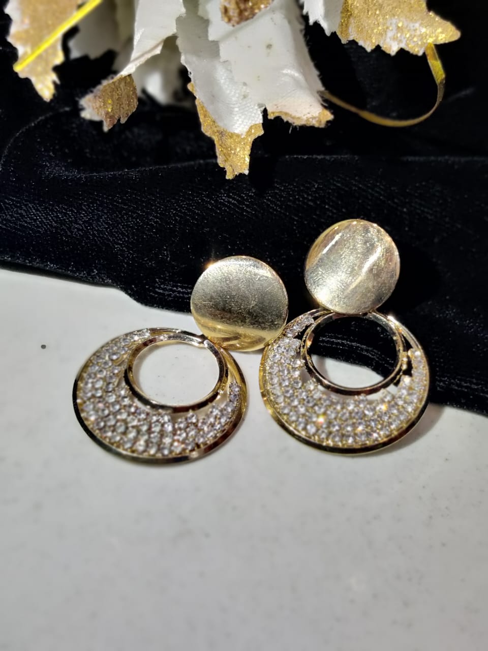 Round Drop Earring| Golden